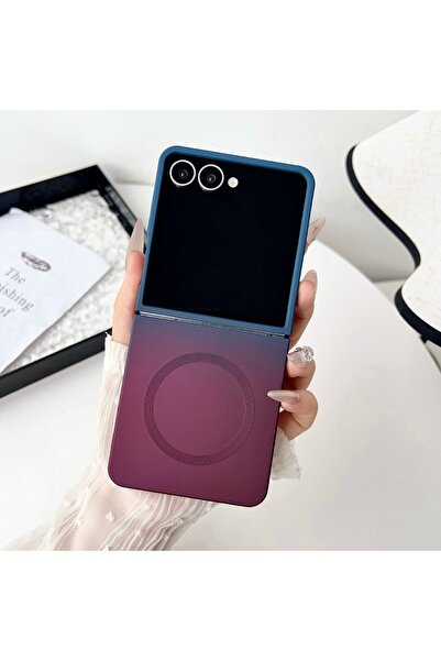 Choice32 Galaxy Z Flip7 Wine Red Blue Gradient Color Magsafe Magnetic Phone C...