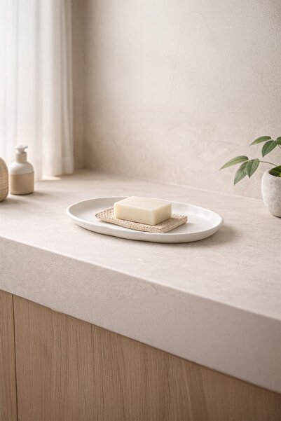 Otaera Coastal Form No:01 |   Oval Decorative Plate – Organic Stone Texture, ...