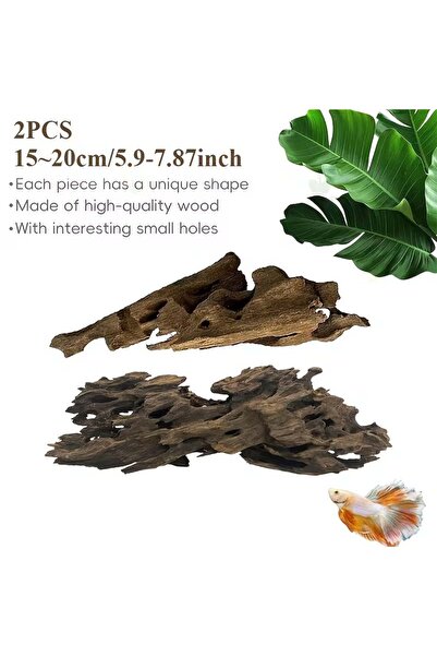 Choice قطعتان من ديكور حوض السمك على شكل روبيان خشبي بطول 15-20 سم، إكسسوارات...