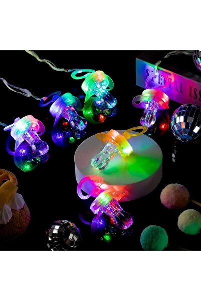 Choice1 10pcs Random color 10/30pcs LED Light Up Pacifier Necklace Flashing P...