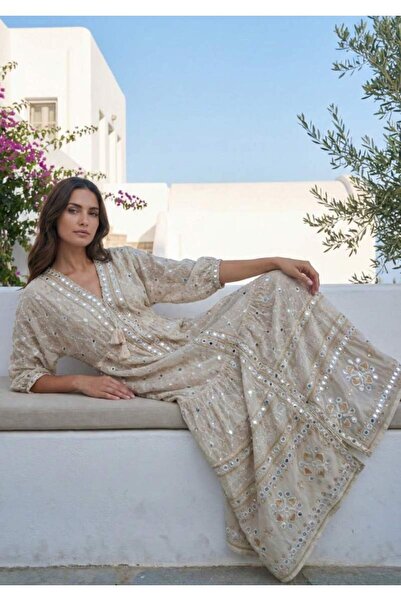 FeteRL NOOR ΜΑΚΡΥ Φόρεμα Εκρού