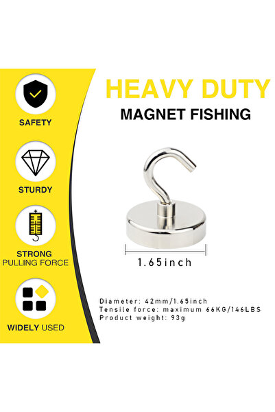 Choice5 D42 Pull Max 42kg N52 Super Strong Neodymium Fishing magnet Hooks Sal...