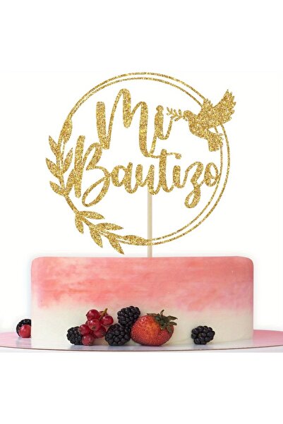 Choice Gold 1pc First Communion Cake Topper, Baptism Christening Topper for C...