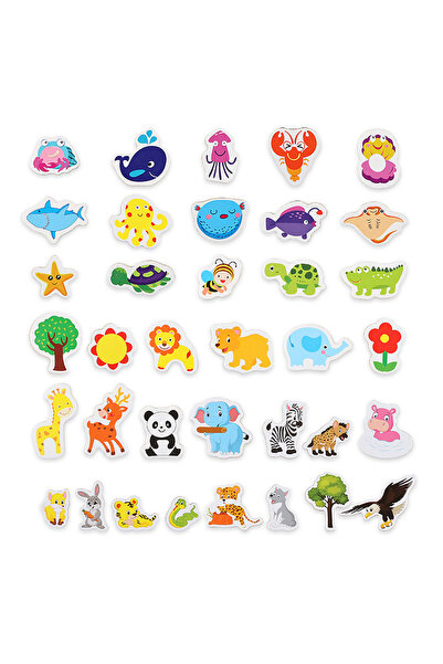 Choice 36Pcs 12/36Pcs Cartoon Animal Plant Fridge Magnets Magnetic Sticker Pu...