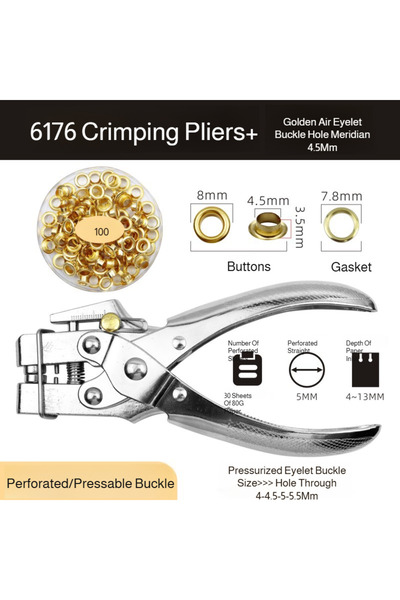 Choice gold 100pcs Professional Eyelet Hole Punch Pliers Kit 100 Eyelets Grom...