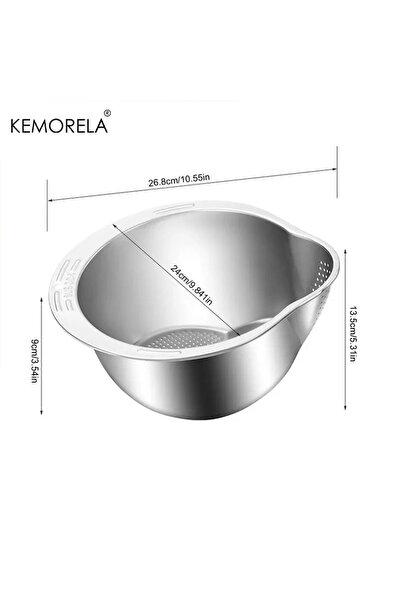 Choice وعاء مصفاة لغسل الأرز من الفولاذ المقاوم للصدأ 304، قطعة واحدة، مناسب ...