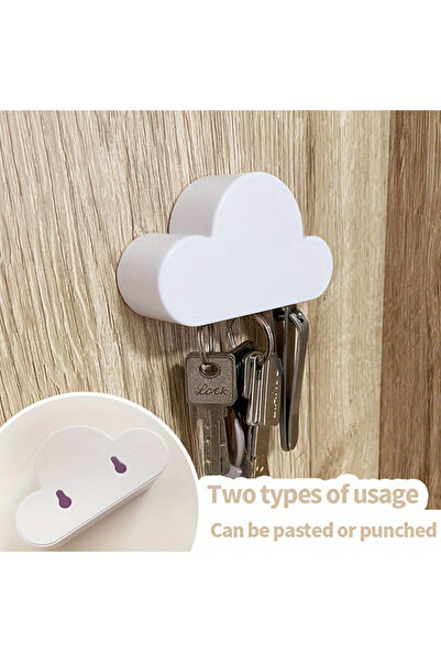Choice1 WHITE 1PC Fashion Magnetic Cloud Key Hanger - Easy To Install Wall Mo...