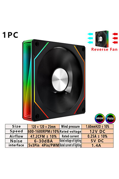 Choice36 A-RGB other Black Reverse Fan ARGB fans CPU Cooler Fan Computer Chas...