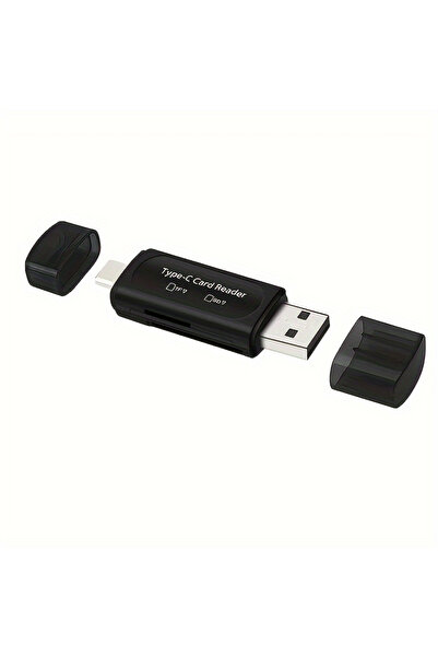 Choice قارئ بطاقات USB TYPE-C متعدد الوظائف 4 في 1 للتخزين الخارجي باللون الأ...