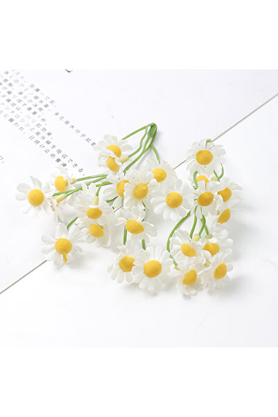 Choice17 ١٠ قطع من زهور الأقحوان البيضاء الاصطناعية (١٠/٢٠ قطعة) من حرير الصن...