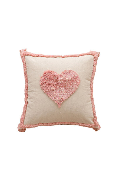 Choice1 45x45cm Heart Pink Cotton Tufted Pillow Cover With Tassels Ins Sweet ...