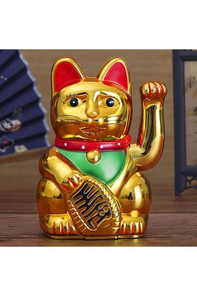Choice تمثال قطة الحظ الصينية الذهبية اللامعة مقاس 5 بوصات، يرحب بالضيوف ويلو...