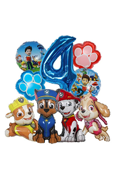 Choice5 PAW PATROL 32inch Number 4 9pcs Cartoon Paw Patrol Theme Foil Balloon...