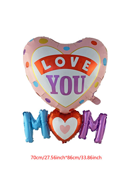 Choice3 بالون زينة عيد الأم على شكل قلب مقاس 36 بوصة، مكتوب عليه "أحبك يا أمي...