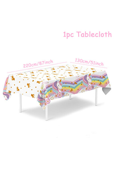 Choice4 1pc Tablecloth Unicorn Party Disposable Tableware set Plates Napkin R...