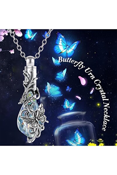 Choice 1PCS Animal Crystal Urn Necklace For Ashes Butterfly Cremation Necklac...