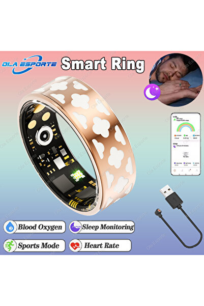 Choice1 6 Gold 2025 New Women Gold Smart Ring Health HRV Monitor Heart Rate S...