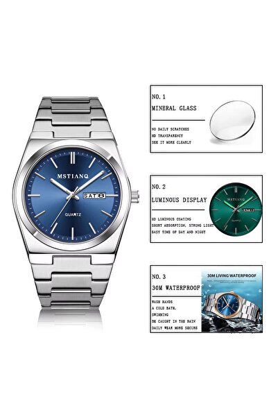 Genaric Luxury Men's Quartz Wristwatch New Waterproof Thin Stainless Steel