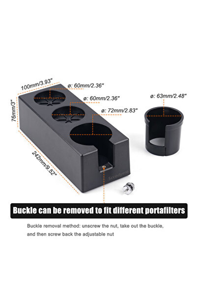 Choice محطة ضغط القهوة السوداء، حامل فلتر قهوة بأحجام 51 مم، 54 مم، 58 مم، مع...
