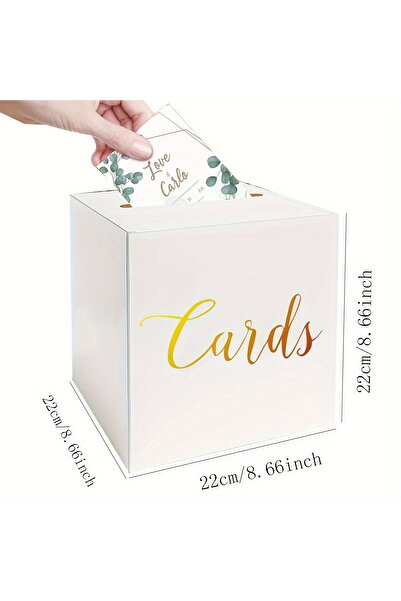Choice 22-22-22cm 1pc White Card Box With Gold Foil Design For Voting Game We...