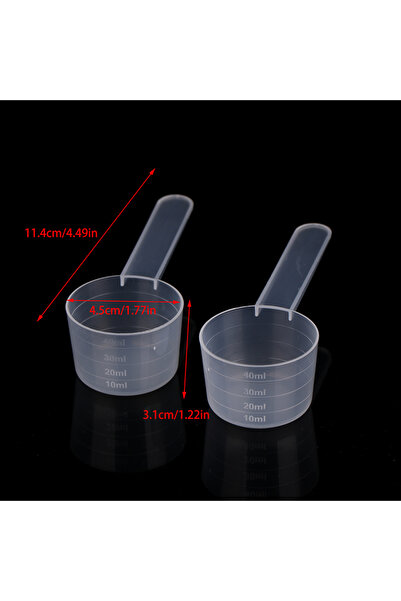 Choice 10 ملاعق قياس مدرجة ذات قاعدة مسطحة سعة 40 مل/20 غرام، مصنوعة من البلا...