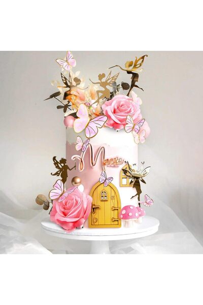 choice2 pink Fairy Cake Decoration Mushroom Cake Decoration Fairy Cake Decora...