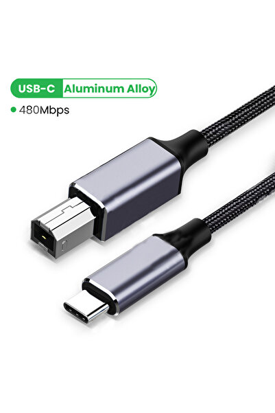 Choice6 كابل طابعة USB من النوع C مضفر بطول 1 متر، كابل ماسح ضوئي من النوع C ...