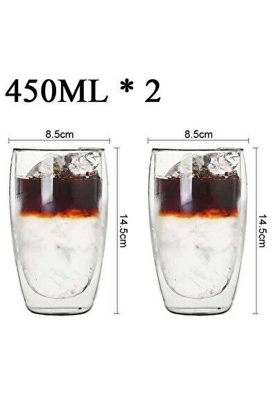 Choice1 80-450ml 450ML 2PCS 2-6PCS Double Wall High Borosilicate Glass Mug He...