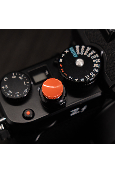 choice2 زر تحرير الغالق الناعم البرتقالي المنحوت للكاميرا، متوافق مع كاميرات ...