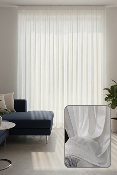 Ta-Ha Perde ve Halı 1-2 Pieces of Sparse Glitter Beard-Type Tulle Curtain, Gl...