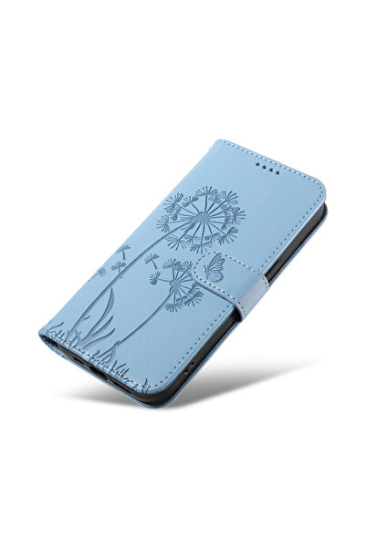 Choice21 Redmi Note 14 Pro 5G Skyblue Embossed Dandelion Magnetic Flip Case f...
