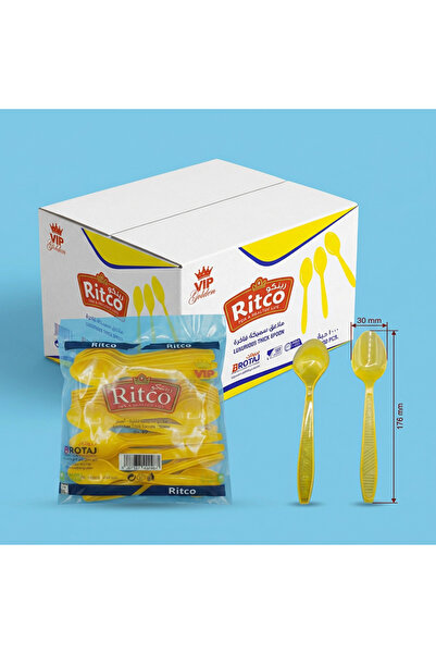 RITCO VIP Thick Yellow Plastic Spoon Carton (1000 spoons/carton)