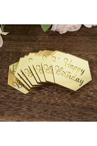 Choice3 gold six Happy Birthday Cake Toppers Round Cupcake Toppers for Kids B...