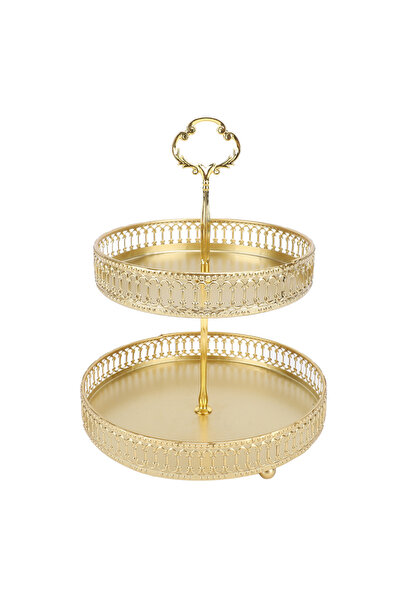 Choice1 A Metal 2 Tier Serving Tray Tiered Tray Easy Assembly Metal Large Cap...