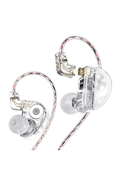 Choice1 سماعة أذن كونوكا بيضاء بدون ميكروفون CVJ، مزودة بتقنية صوت ثلاثي الأب...