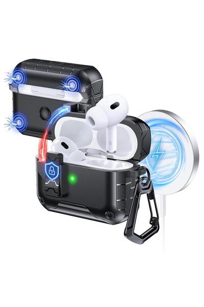 Choice جراب مغناطيسي أوتوماتيكي لسماعات AirPods Pro 3، غطاء حامل للهاتف مع طق...