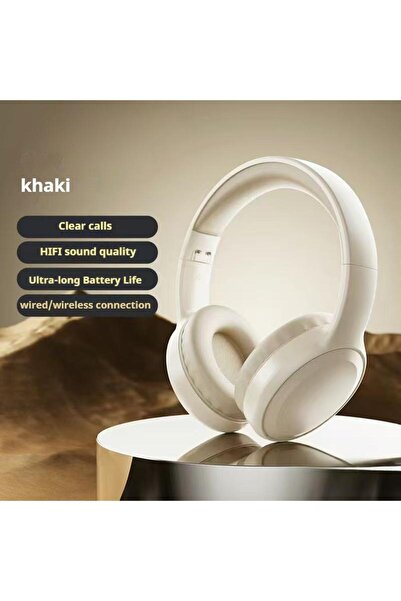 Choice سماعات رأس لاسلكية بلوتوث TH30 عالية الدقة بلون الكاكي، مزودة بتقنية إ...