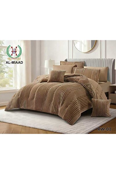 ALMIADD Paris Winter Rabbit Fur Bedspread (8 Pieces) - Royal Touch - Double S...