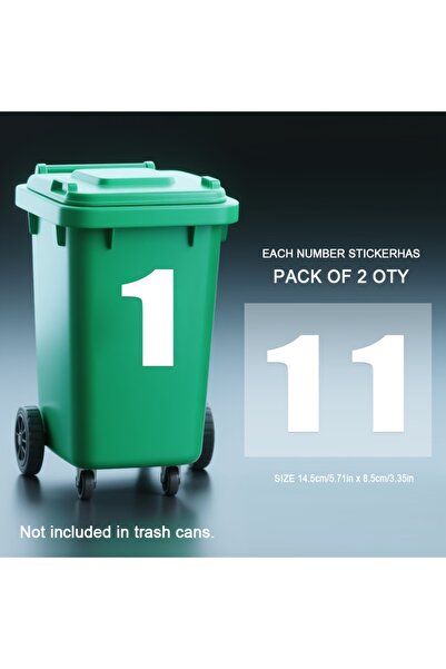 Choice5 14.5x8.5CM-each WN121--Number1 2pcs/sheet White Number Stickers Trash...