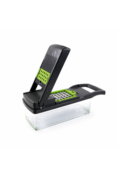 Denx Multifunctional vegetable slicer with collection box – 15 in 1 with stai...