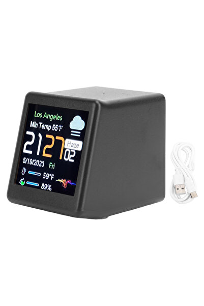 Choice1 black Multifunctional Clk Calendar Display Electronic Weather Clk WiF...