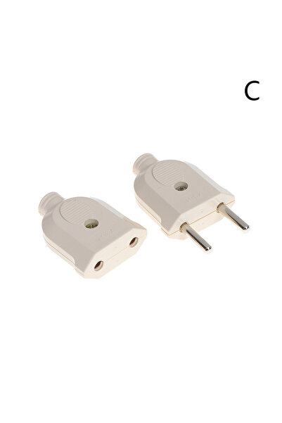 choice2 C ABS Pure Copper 10A 250V 2 Pin EU Plug Male Female Electronic Conne...