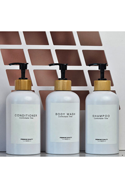 Choice3 موزع صابون استحمام أبيض من بوسطن، زجاجة صابون سائل للشامبو قابلة لإعا...