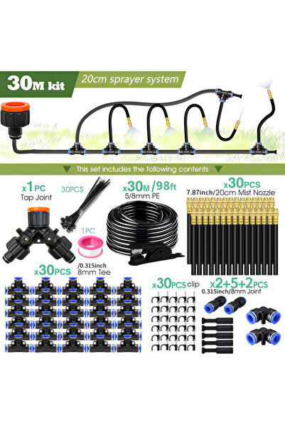 Choice4 طقم بخاخ عالمي قابل للانحناء الحر بطول 30-5 أمتار، خرطوم 8 مم، نظام ي...