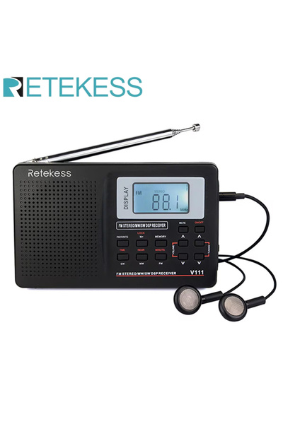 Choice1 راديو ريتيكيس V111 كامل النطاق FM ستيريو/MW/SW DSP مع ضبط تردد MW بتر...