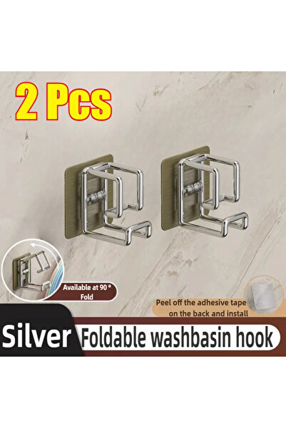 Choice4 قطعتان من الخطافات ذاتية اللصق، خطافات تخزين مثبتة على الحائط لحوض ال...