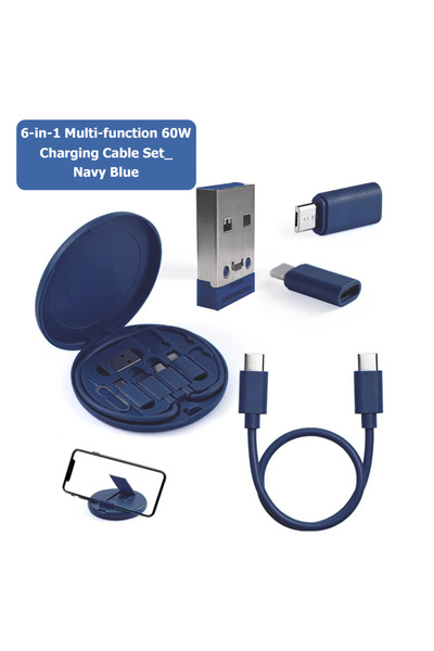 Choice Blue PD 60W Multifunctional USB Type C Data Cable Set Fast Charging Fo...