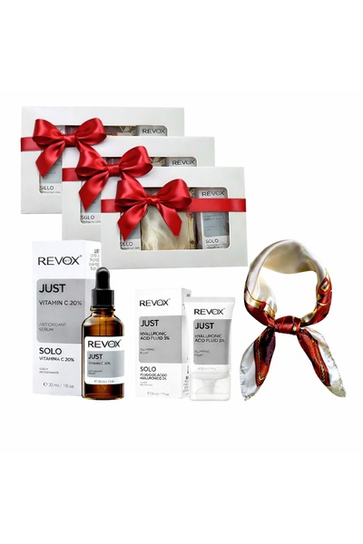 Revox 3 x Set Elysa – Ser cu vitamina C 20% 30ml, Fluid cu acid hialuronic 3%...