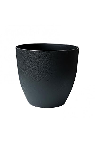 Choice3 وعاء زهور كبير الحجم من الحجر الصناعي الأسود المصنفر، مناسب للشرفات و...