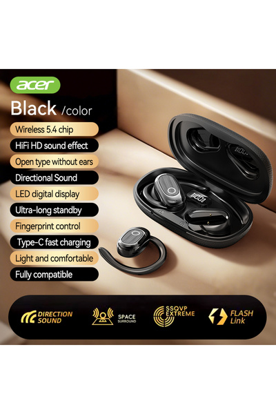 Choice3 سماعة رأس لاسلكية بلوتوث Ohr553 [منتج أصلي رسمي من Acer]، تصميم بخطاف...